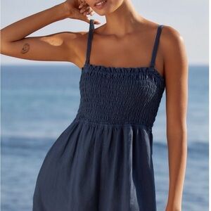 Anthropologie - Pilcro Navy Blue One Piece Romper - XL